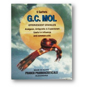 G C MOL ( GUAIFENESIN + PARACETAMOL(ACETAMINOPHEN) + VITAMIN C ) 6 EFFERVESCENT SACHETS
